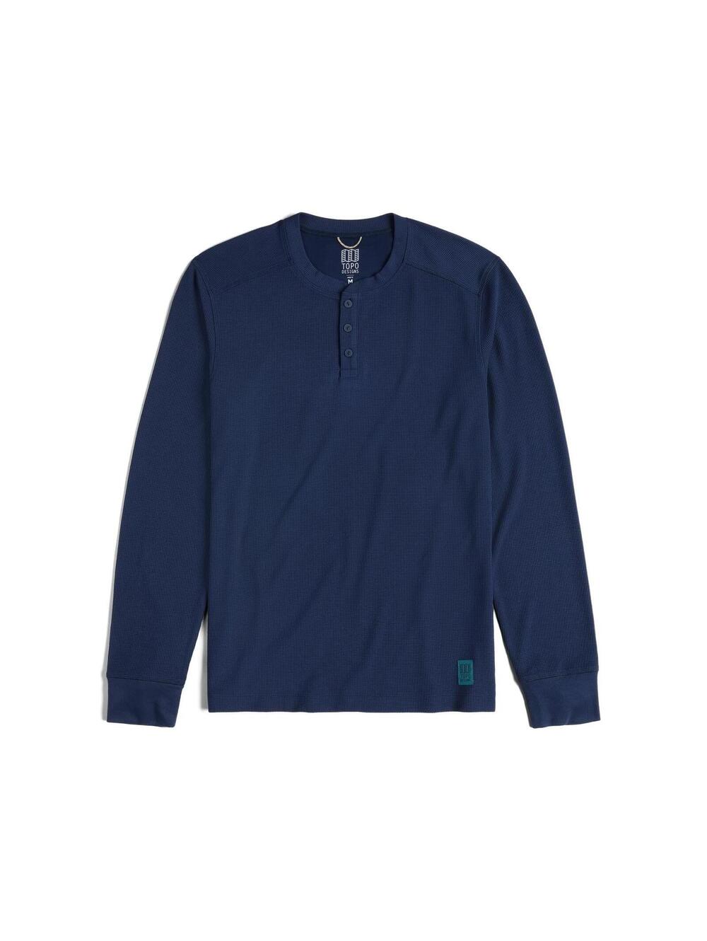 Topo Designs Global Waffle Henley Men's Medium Midnight